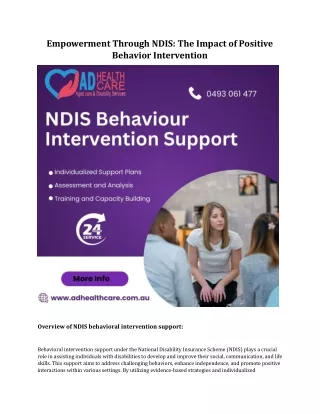 NDIS Behaviour intervention support