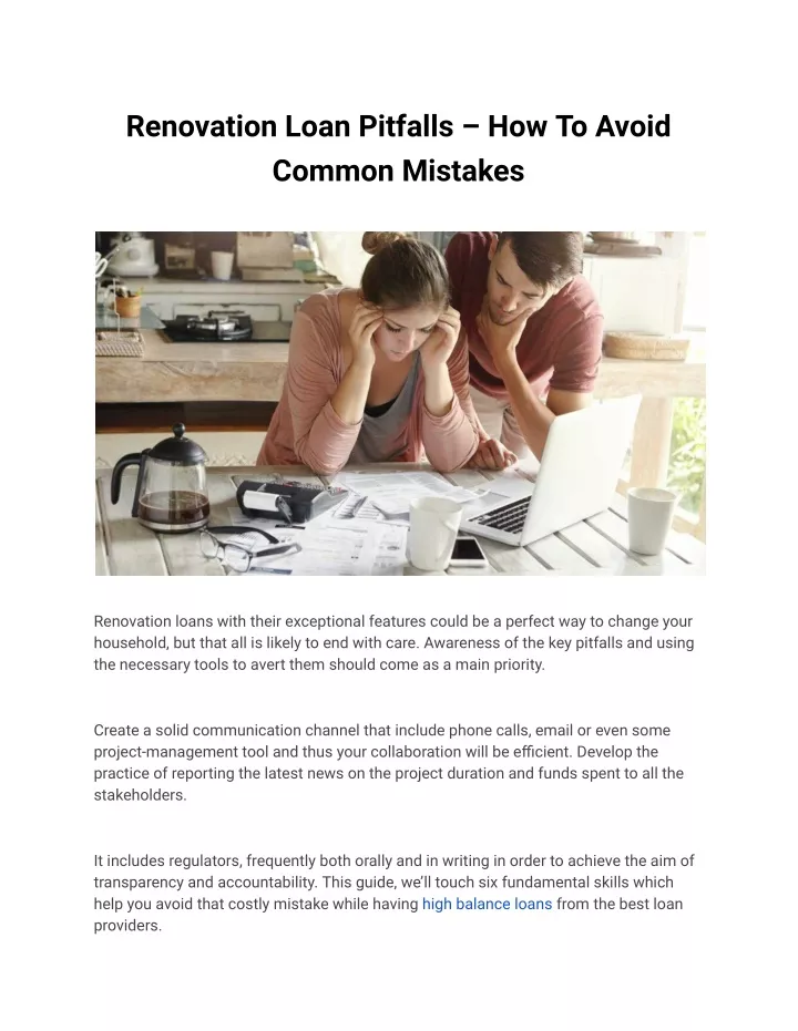 renovation loan pitfalls how to avoid common