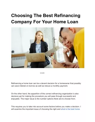 What is the best home refinance company