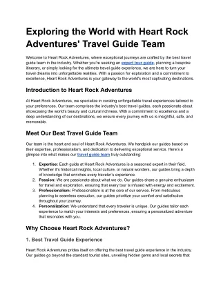 exploring the world with heart rock adventures