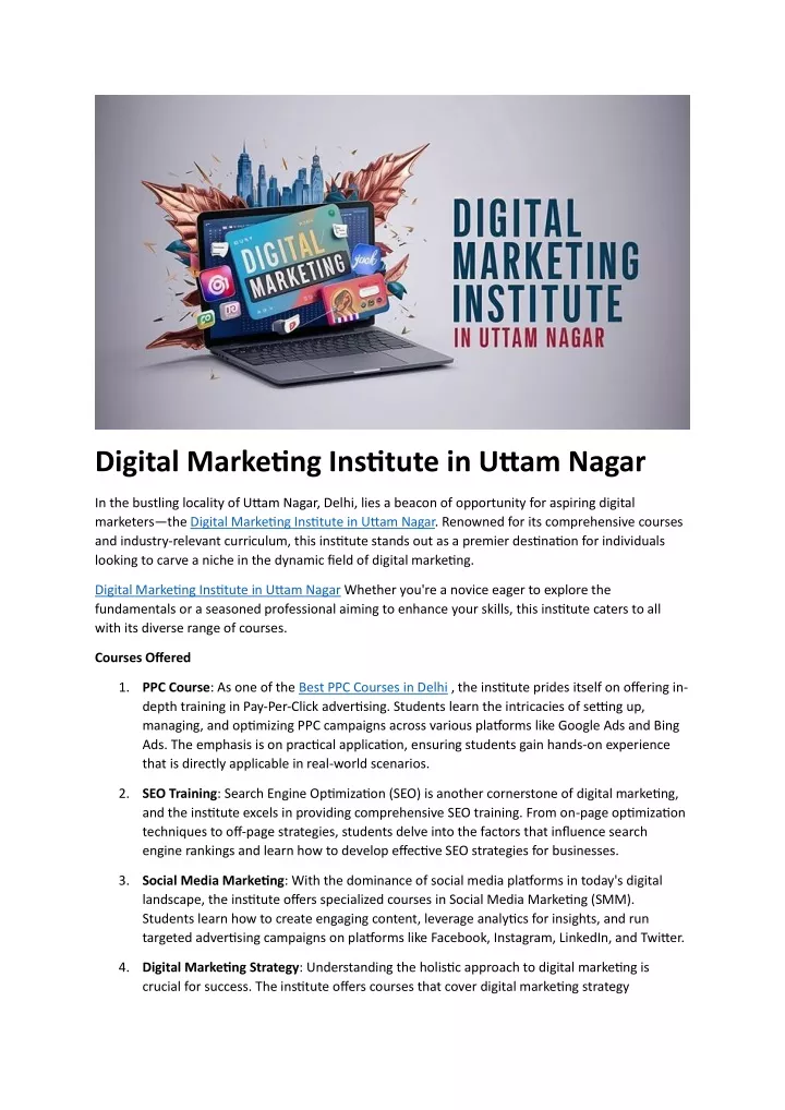 PPT - Digital Marketing Institute in Uttam Nagar PowerPoint ...