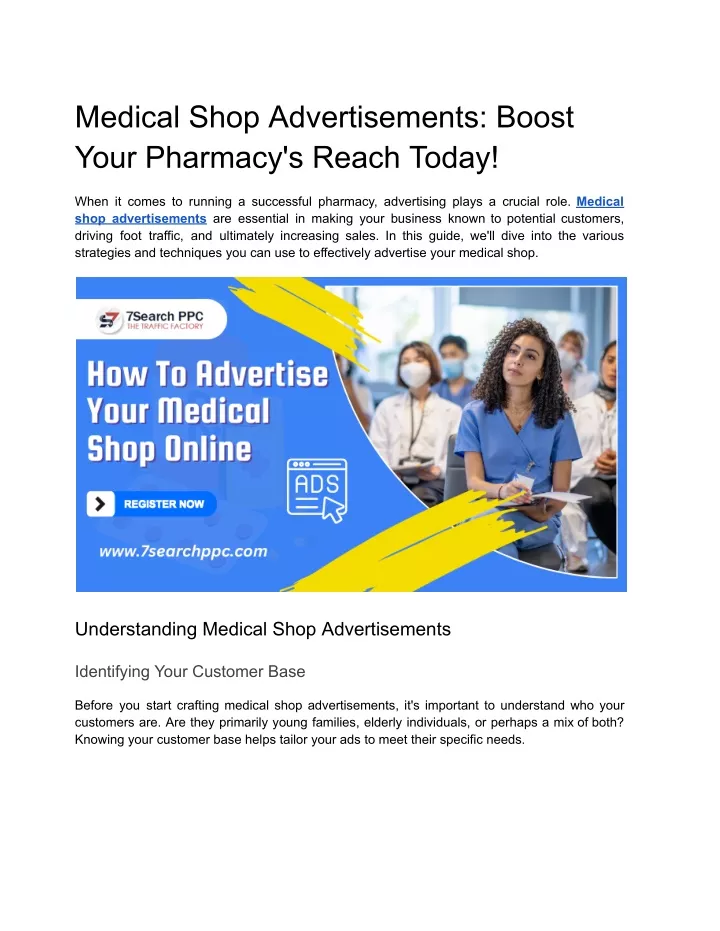 medical shop advertisements boost your pharmacy