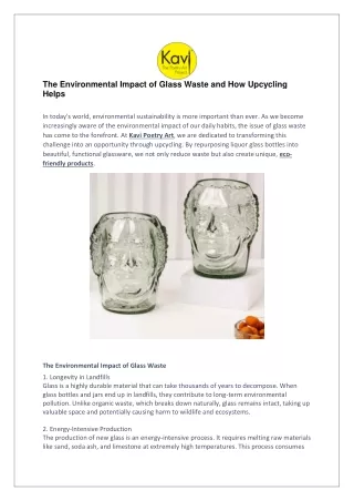 The Environmental Impact of Glass Waste and How Upcycling Helps