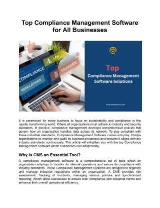 Top-Rated Compliance Management Software for Every Business Size