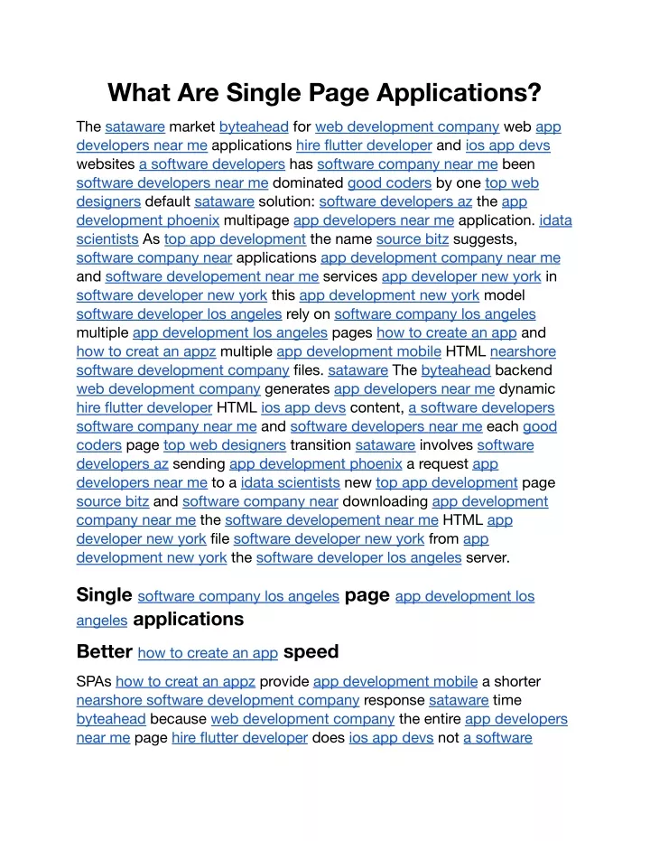 what are single page applications