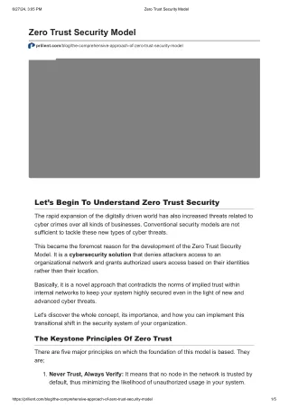 Zero Trust Security Model