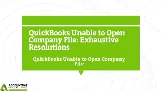 What To Do If Your QuickBooks Unable To Open Company File