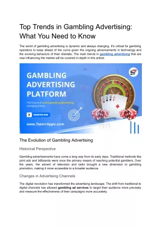 top trends in gambling advertising what you need