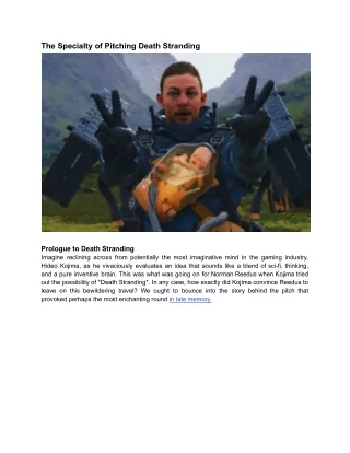 The Specialty of Pitching Death Stranding