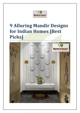 9 Alluring Mandir Designs for Indian Homes [Best Picks]