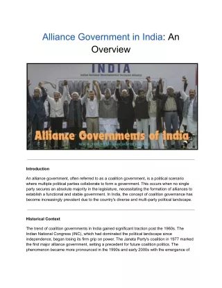 Alliance Government in India