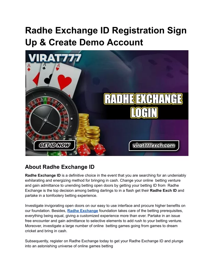 radhe exchange id registration sign up create