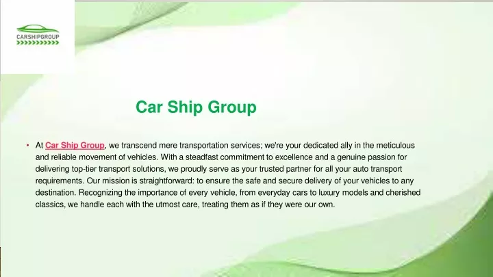 car ship group