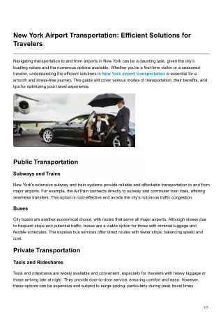 chuckschumer4.blogspot.com-New York Airport Transportation Efficient Solutions for Travelers