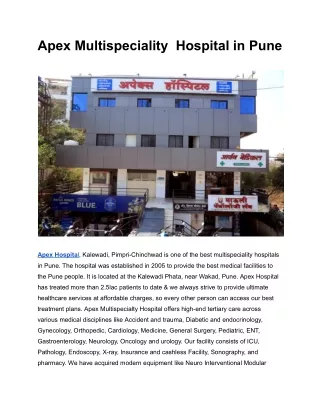apex multispeciality hospital in pune