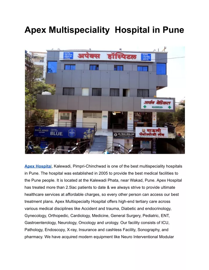 apex multispeciality hospital in pune