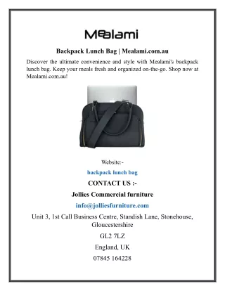 Backpack Lunch Bag Mealami