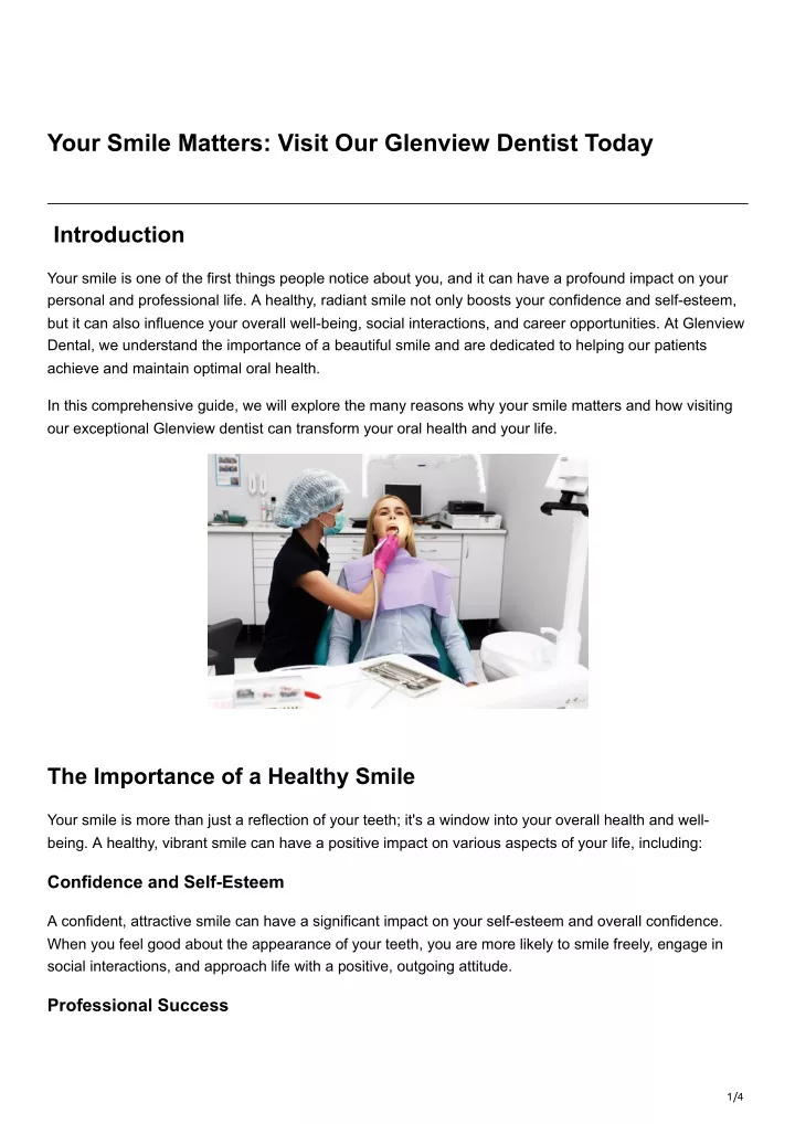 your smile matters visit our glenview dentist