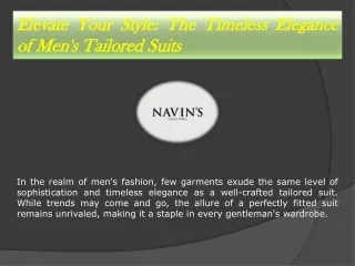 Men's tailored suits