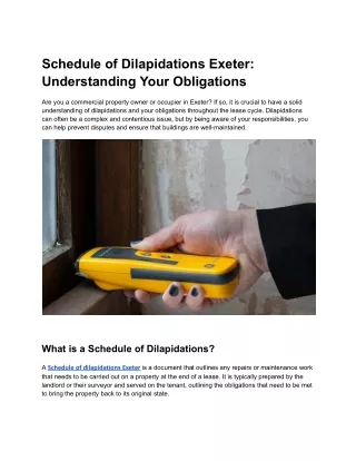 Schedule of Dilapidations Exeter_ Understanding Your Obligations