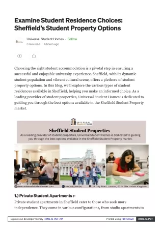 examine student residence choices sheffield