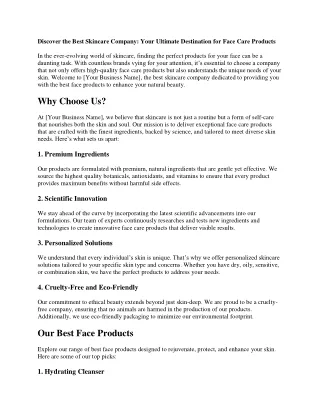 best skincare company|face care products|best face products
