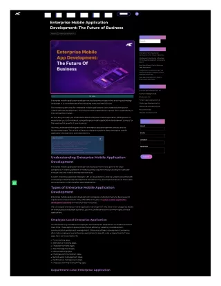 Enterprise Mobile Application Development: The Future of Business