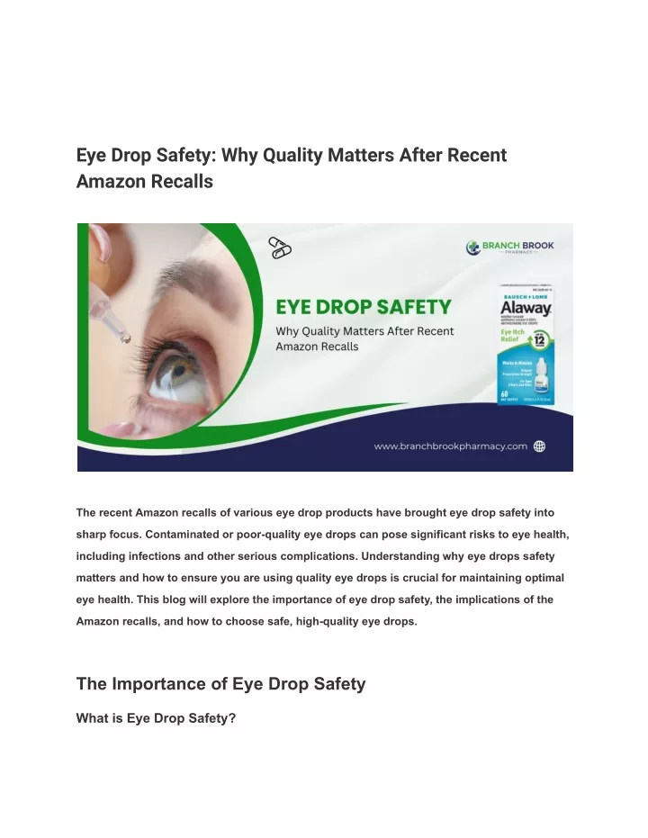 eye drop safety why quality matters after recent