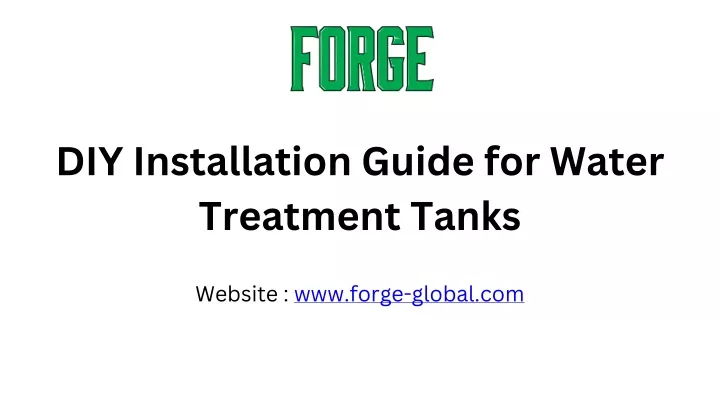 diy installation guide for water treatment tanks