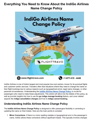 Everything You Need to Know About the IndiGo Airlines Name Change Policy