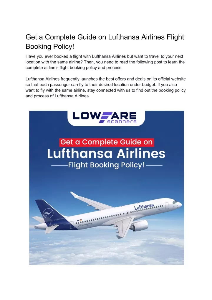 get a complete guide on lufthansa airlines flight