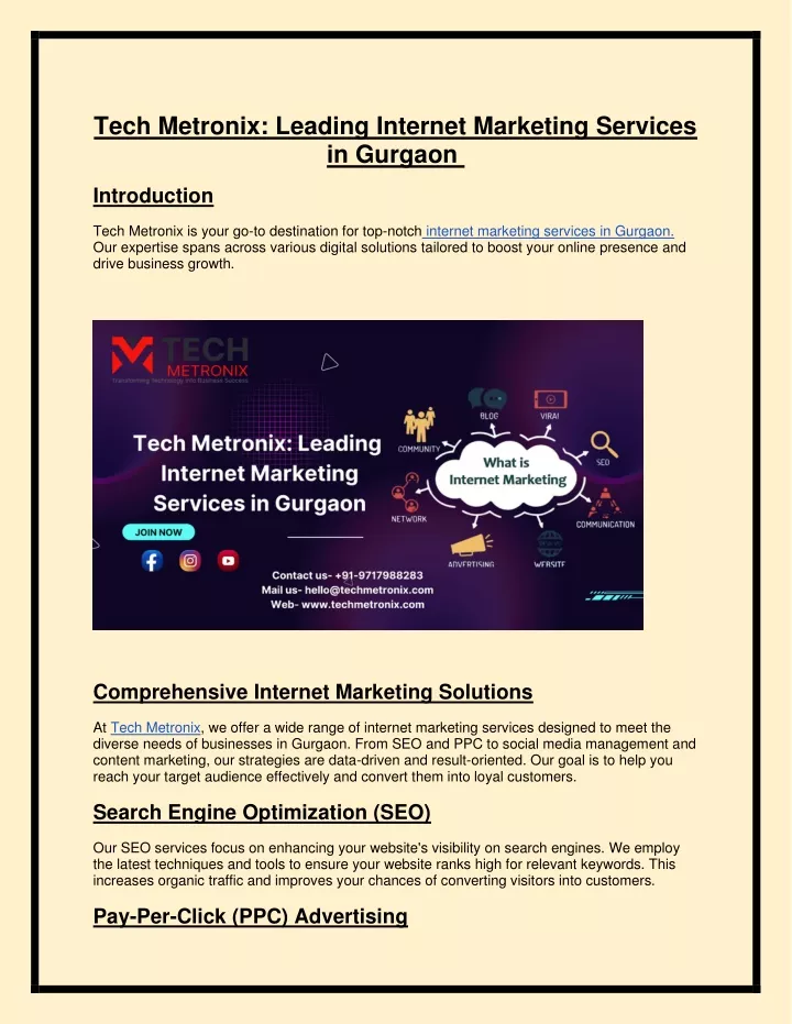 tech metronix leading internet marketing services