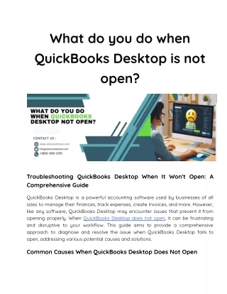 what do you do when quickbooks desktop is not open