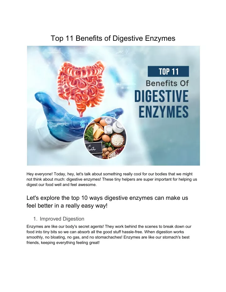 top 11 benefits of digestive enzymes