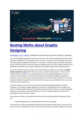 Busting Myths about Graphic Designing