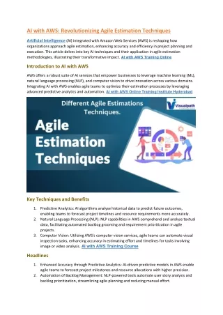 ai with aws revolutionizing agile estimation