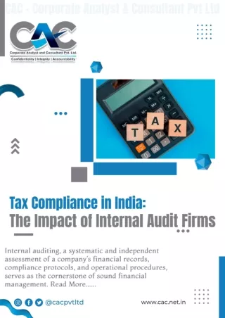 Tax Compliance in India - The Impact of Internal Audit Firms