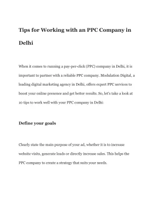 Tips for Working with an PPC Company in Delhi