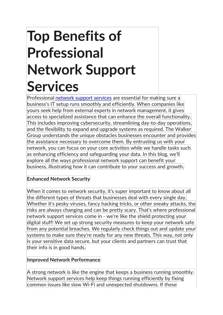 top benefits of professional network support