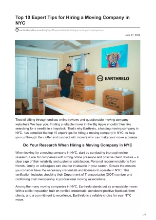 top 10 expert tips for hiring a moving company