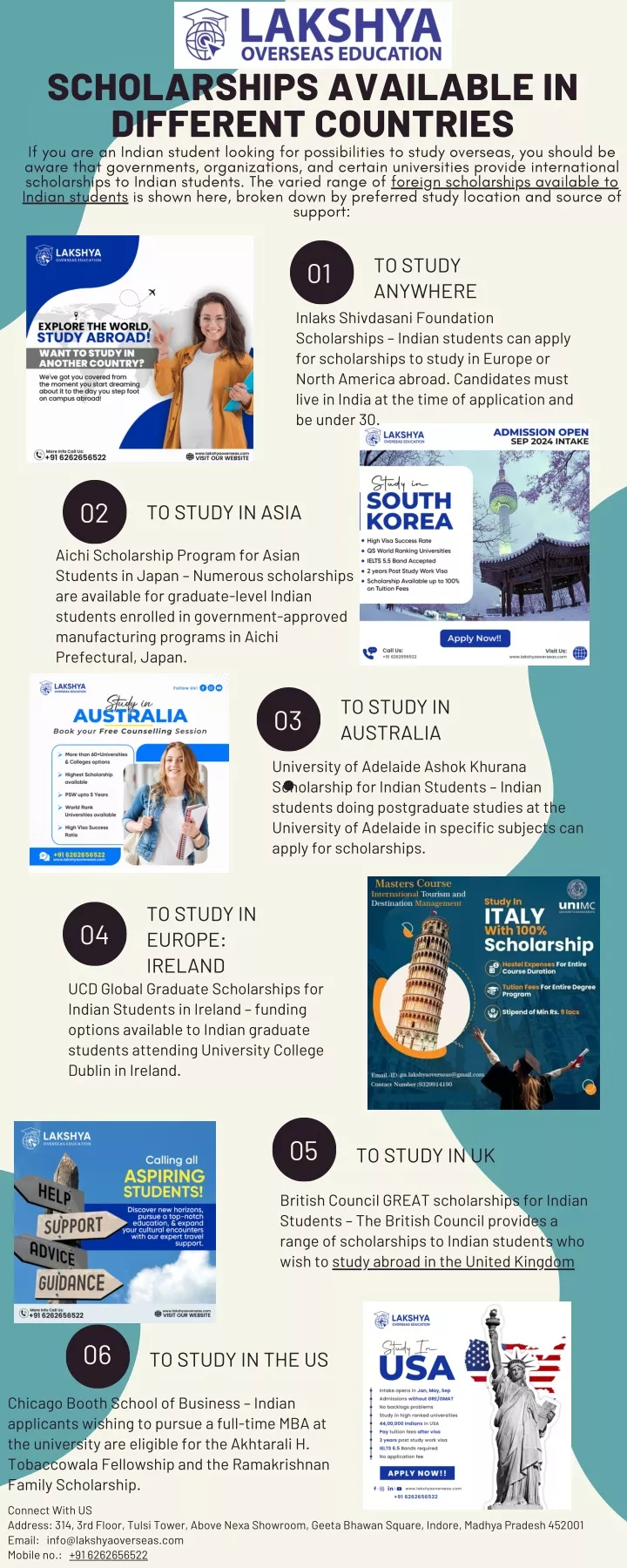 scholarships available in different countries