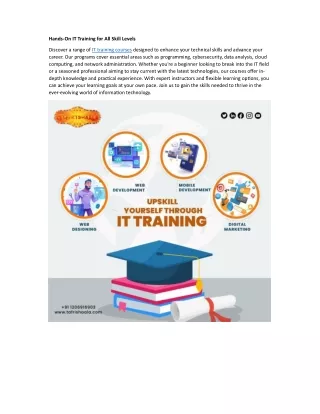 hands on it training for all skill levels