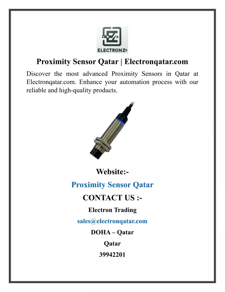 proximity sensor qatar electronqatar com