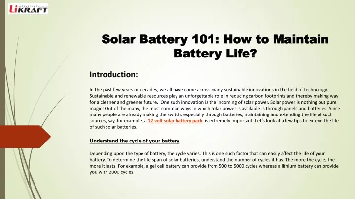 solar battery 101 how to maintain b attery life