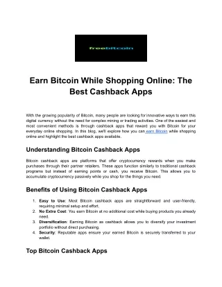 earn bitcoin while shopping online the best