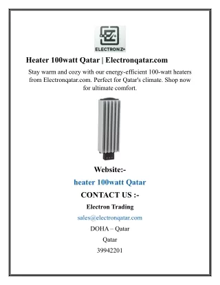 Heater 100watt Qatar Electronqatar