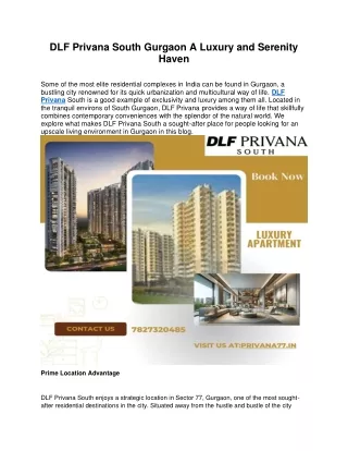 DLF Privana South Gurgaon A Luxury and Serenity Haven