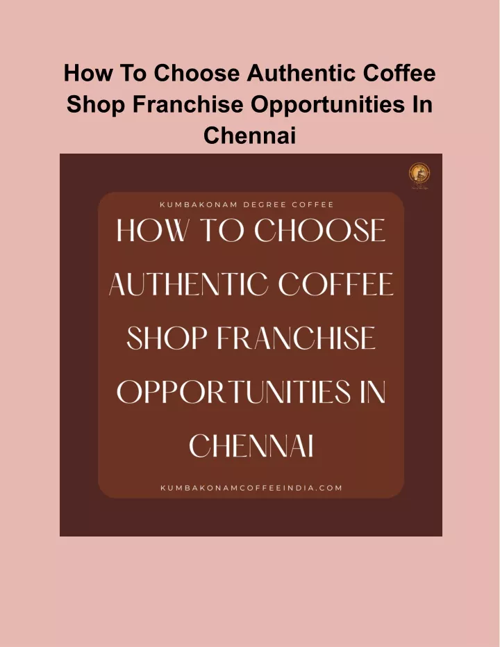 how to choose authentic coffee shop franchise