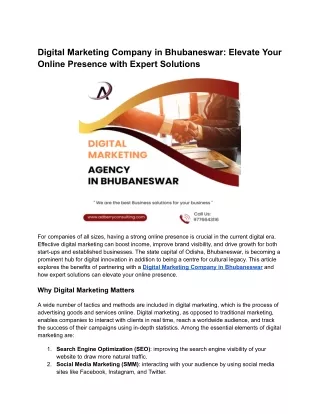 Digital Marketing Company in Bhubaneswar_ Elevate Your Online Presence with Expert Solutions