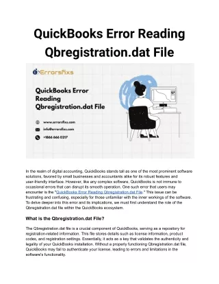 quickbooks error reading qbregistration dat file